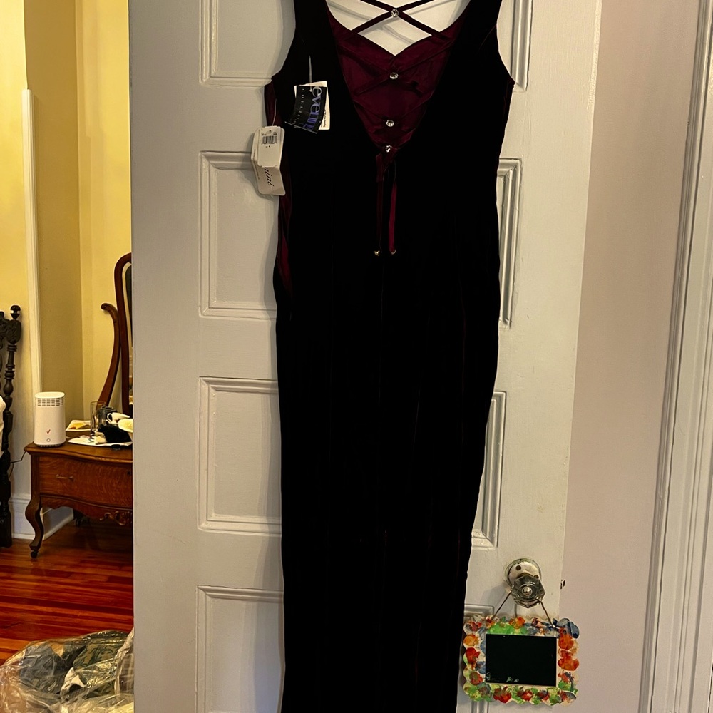 Vintage Christmas Velvet Rimini Evening Wear Dress NWT Open Back